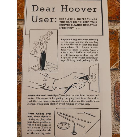 1942 Hoover Vacuum WWII‎ Ad - Wartime Conservation - Vintage Print Advertisement - Picture 1 of 6